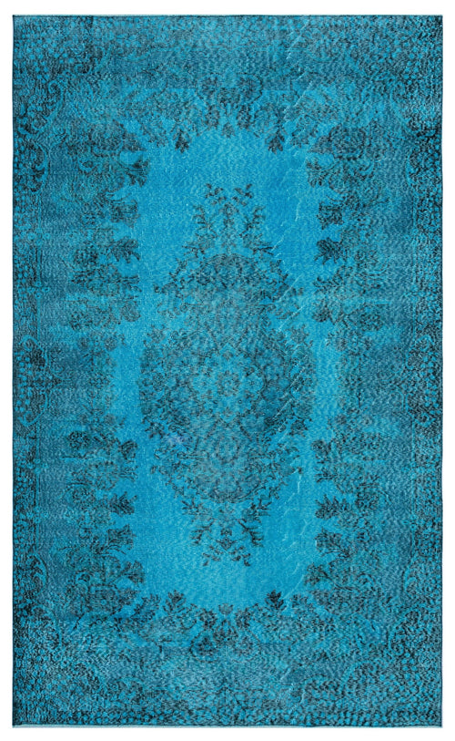 Atina Turquoise Vintage Wool Handmade Area Rug 5'6" x 9'1"