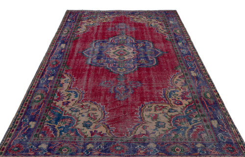 Atina Red Vintage Wool Handmade Area Rug 6'0" x 9'6"