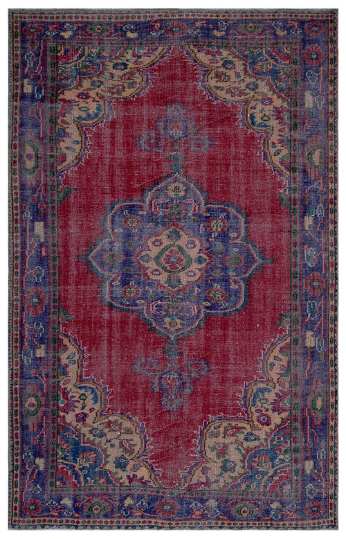 Atina Red Vintage Wool Handmade Area Rug 6'0" x 9'6"