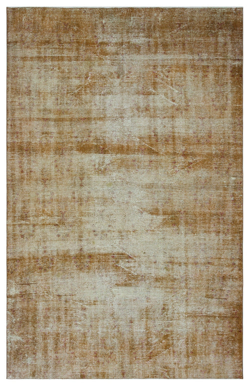 Atina Brown Vintage Wool Handmade Area Rug 5'11" x 9'1"