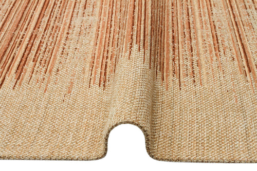 Beige Cotton Kilim - Modern Striped Cotton Rug | Non Slip Flatweave Carpet