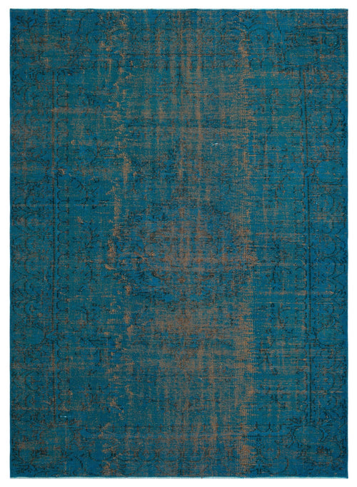 Atina Turquoise Vintage Wool Handmade Area Rug 6'4" x 8'10"