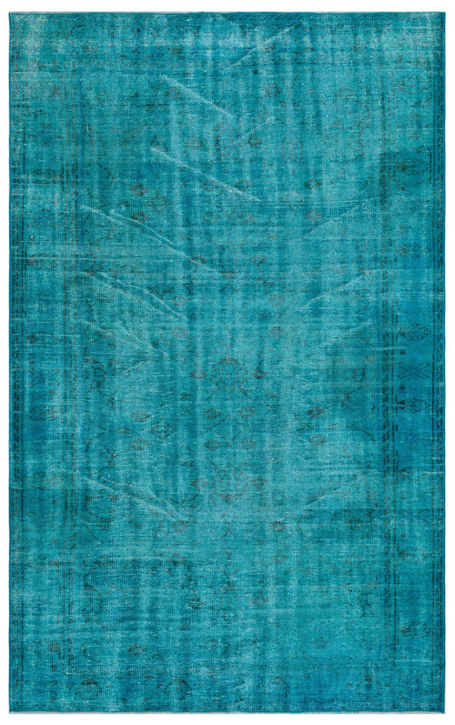 Atina Turquoise Vintage Wool Handmade Area Rug 5'9" x 9'1"