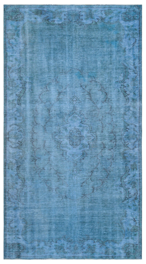 Atina Blue Vintage Wool Handmade Area Rug 4'8" x 8'5"