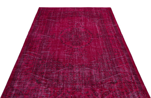 Atina Pink Vintage Wool Handmade Area Rug 5'8" x 8'8"