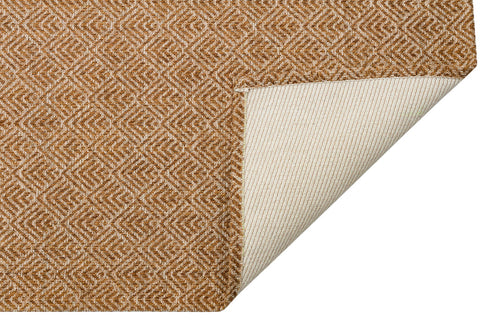 Cotton Kilim Rug - Brown Geometric Kilim Carpet | Non Slip, Easy Clean, Soft Texture