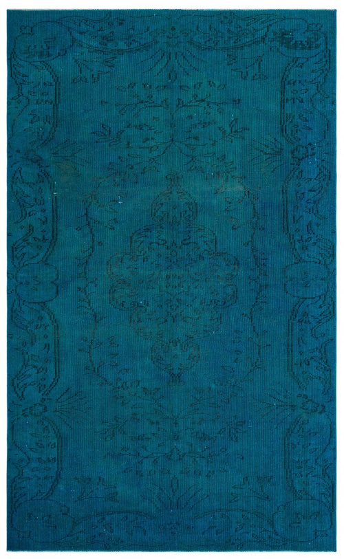 Atina Turquoise Vintage Wool Handmade Area Rug 5'3" x 8'5"
