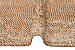 Cotton Kilim Rug - Brown Geometric Woven Non Slip Area Rug for Living Room