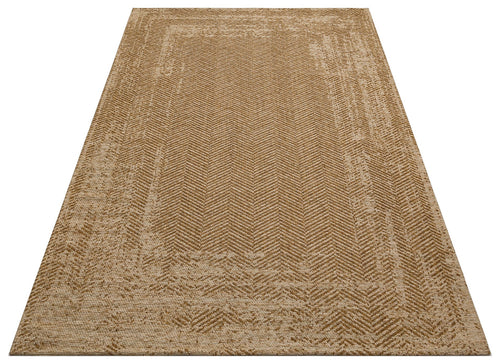 Cotton Kilim Rug - Brown Geometric Woven Non Slip Area Rug for Living Room