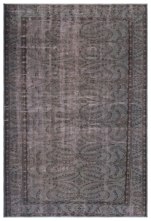 Atina Grey Vintage Wool Handmade Area Rug 5'10" x 9'8"
