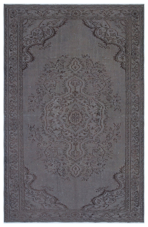 Atina Grey Vintage Wool Handmade Area Rug 5'8" x 8'8"