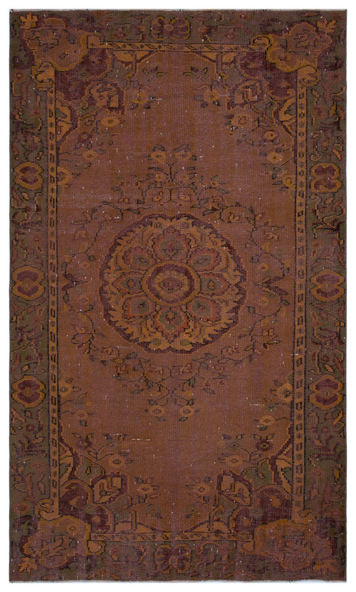 Atina Brown Vintage Wool Handmade Area Rug 5'7" x 9'1"