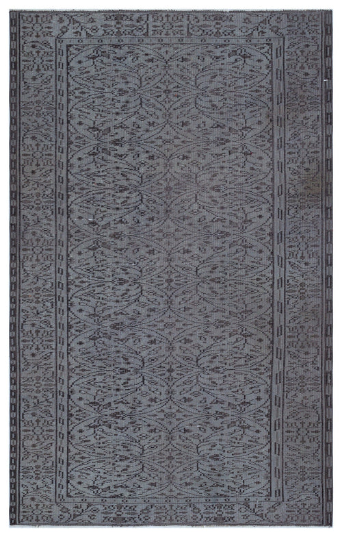 Atina Grey Vintage Wool Handmade Area Rug 4'11" x 8'9"