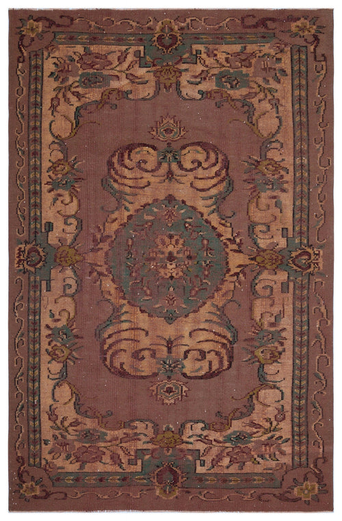 Atina Brown Vintage Wool Handmade Area Rug 5'9" x 9'0"