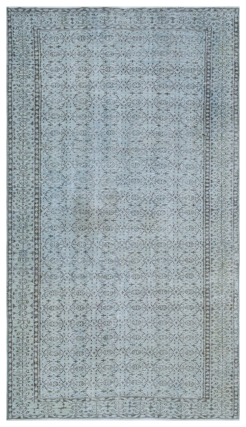 Atina Blue Vintage Wool Handmade Area Rug 5'2" x 9'2"