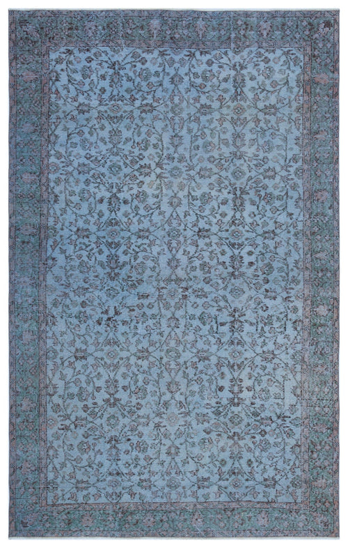 Atina Blue Vintage Wool Handmade Area Rug 5'9" x 9'2"