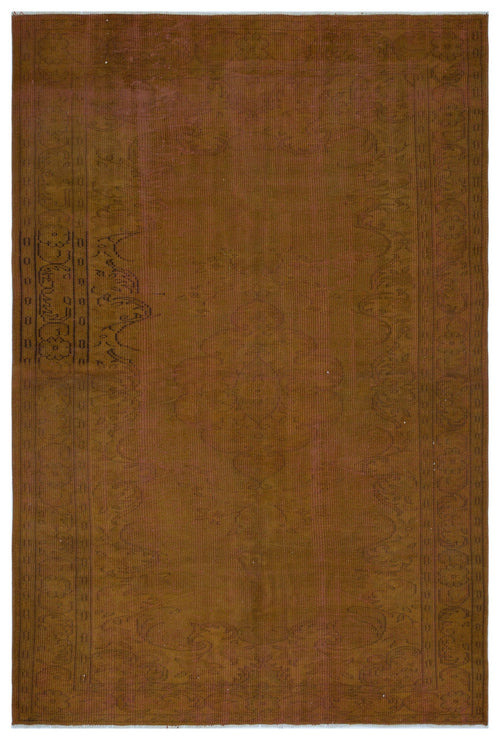 Atina Brown Vintage Wool Handmade Area Rug 5'6" x 10'4"