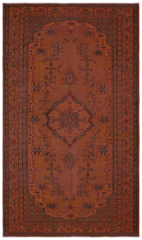 Atina Orange Vintage Wool Handmade Area Rug 5'3" x 9'1"