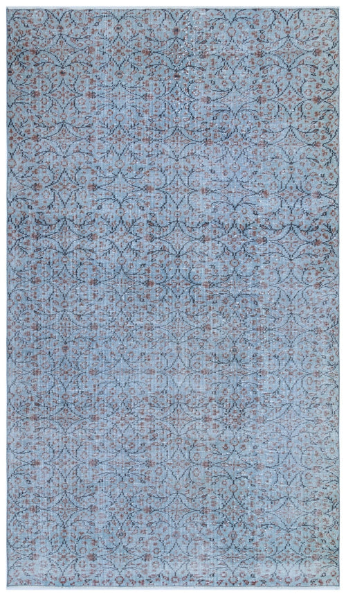Atina Blue Vintage Wool Handmade Area Rug 5'1" x 8'11"