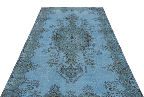 Atina Blue Vintage Wool Handmade Area Rug 5'5" x 9'2"