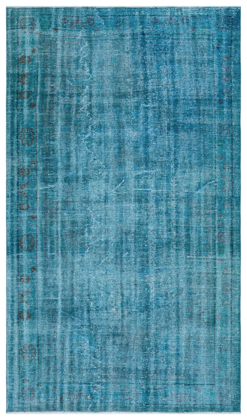 Atina Turquoise Vintage Wool Handmade Area Rug 5'8" x 9'10"
