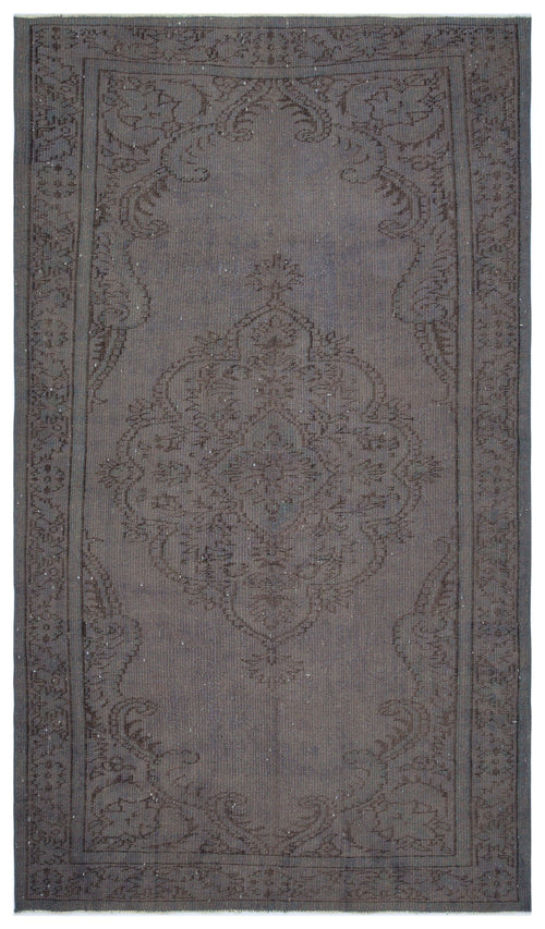 Atina Grey Vintage Wool Handmade Area Rug 5'5" x 9'11"