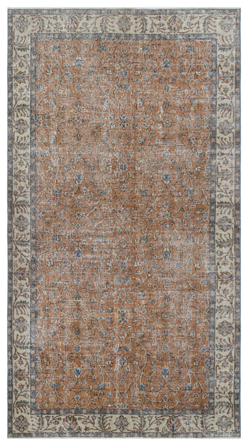 Atina Beige Vintage Wool Handmade Area Rug 4'9" x 8'7"