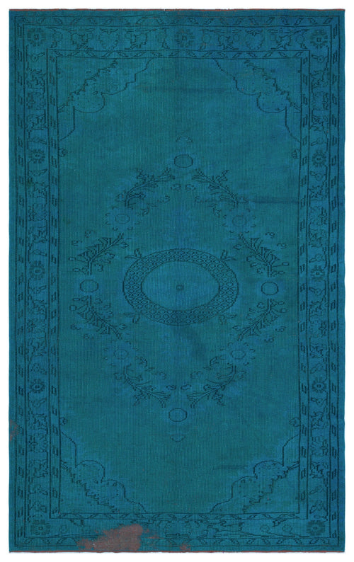 Atina Turquoise Vintage Wool Handmade Area Rug 5'7" x 8'11"