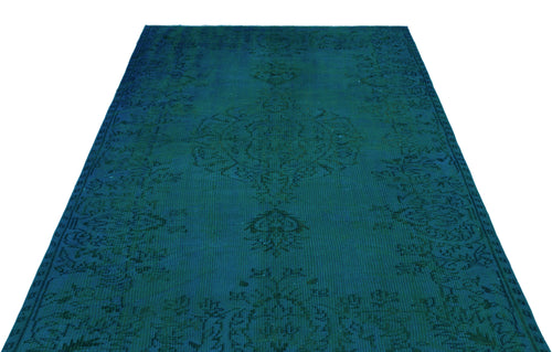 Atina Turquoise Vintage Wool Handmade Area Rug 5'3" x 7'10"