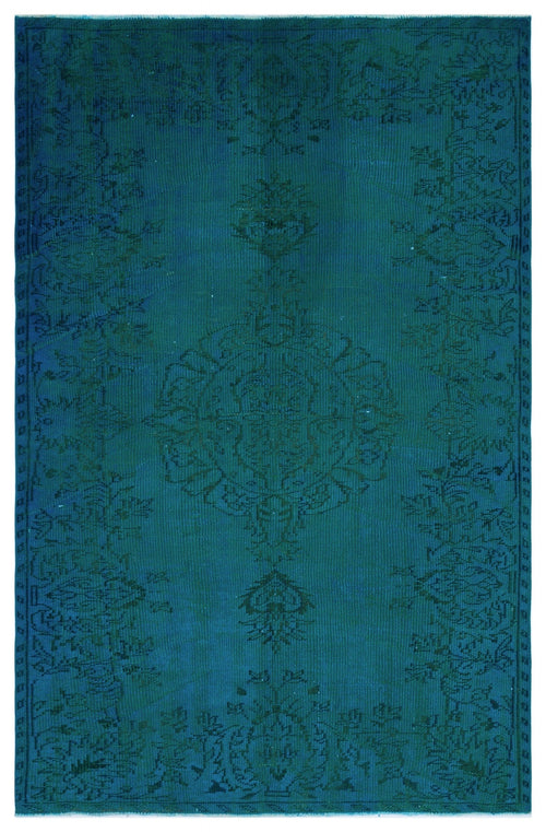 Atina Turquoise Vintage Wool Handmade Area Rug 5'3" x 7'10"