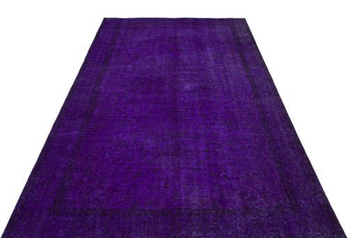 Atina Purple Vintage Wool Handmade Area Rug 5'6" x 9'5"