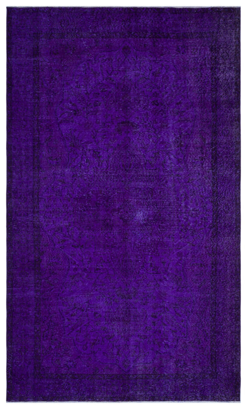 Atina Purple Vintage Wool Handmade Area Rug 5'6" x 9'5"