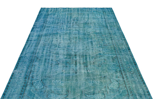 Atina Turquoise Vintage Wool Handmade Area Rug 5'3" x 9'1"