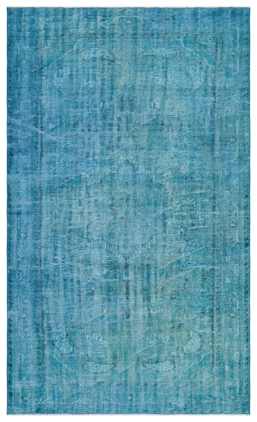 Atina Turquoise Vintage Wool Handmade Area Rug 5'3" x 9'1"