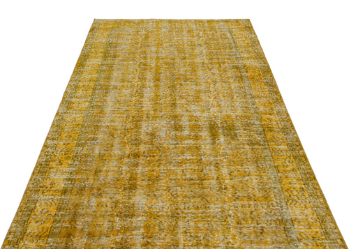 Atina Yellow Vintage Wool Handmade Area Rug 4'5" x 10'4"