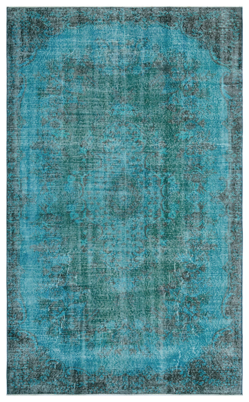 Atina Turquoise Vintage Wool Handmade Area Rug 5'5" x 8'11"
