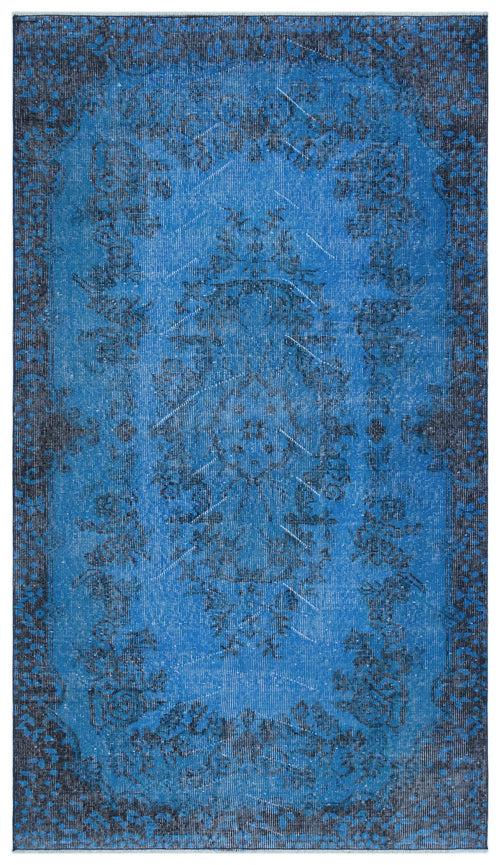 Atina Blue Vintage Wool Handmade Area Rug 3'10" x 6'11"