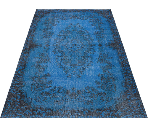 Atina Blue Vintage Wool Handmade Area Rug 3'10" x 6'11"