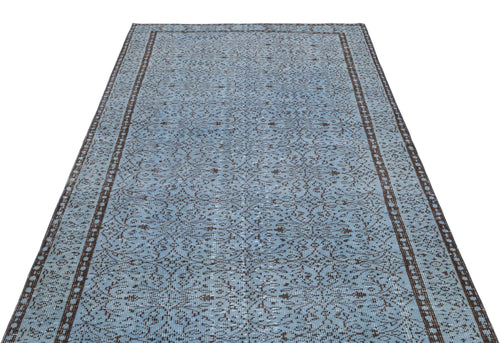 Atina Blue Vintage Wool Handmade Area Rug 5'0" x 8'10"