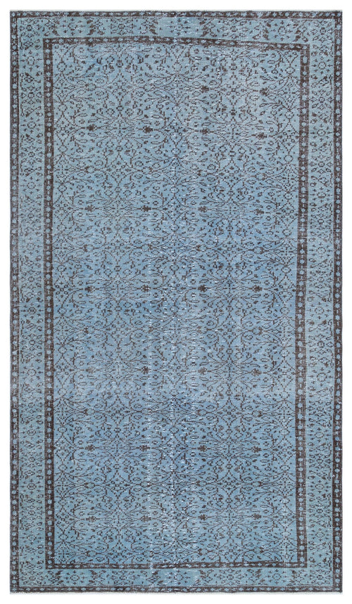 Atina Blue Vintage Wool Handmade Area Rug 5'0" x 8'10"