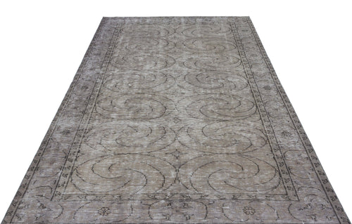 Atina Grey Vintage Wool Handmade Area Rug 5'10" x 8'11"
