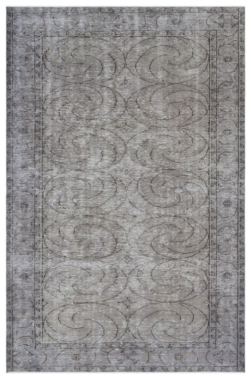 Atina Grey Vintage Wool Handmade Area Rug 5'10" x 8'11"