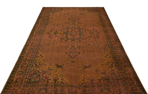 Atina Brown Vintage Wool Handmade Area Rug 6'2" x 8'11"