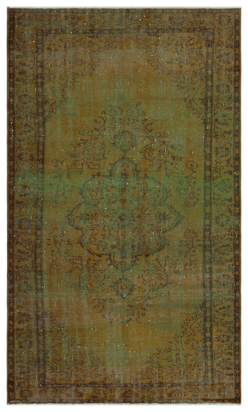 Atina Brown Vintage Wool Handmade Area Rug 5'4" x 8'9"