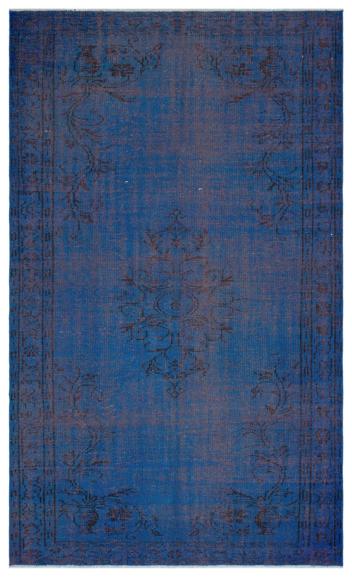 Atina Blue Vintage Wool Handmade Area Rug 5'7" x 9'3"