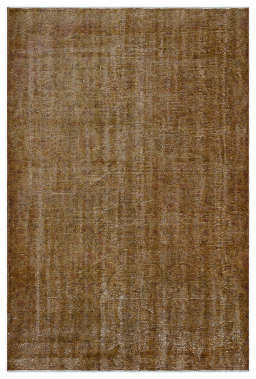 Atina Brown Vintage Wool Handmade Area Rug 5'4" x 7'10"