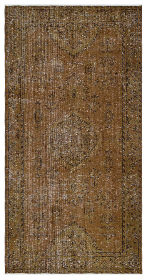 Atina Brown Vintage Wool Handmade Area Rug 4'4" x 8'5"