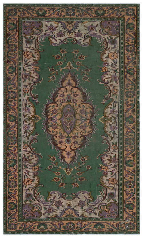 Atina Green Vintage Wool Handmade Area Rug 6'0" x 10'2"