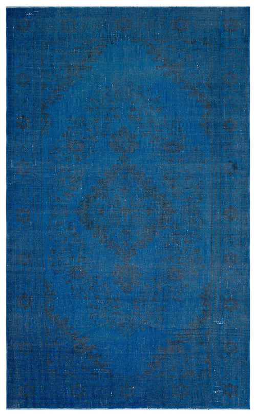 Atina Blue Vintage Wool Handmade Area Rug 5'10" x 9'6"