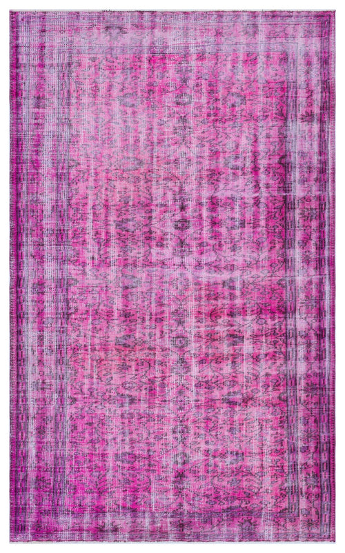 Atina Pink Vintage Wool Handmade Area Rug 5'5" x 8'2"